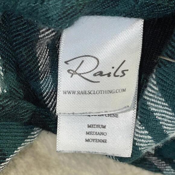 Rails Shirt Womens Medium Pine Black Plaid Hunter Button Rayon Top Classic EUC - Picture 9 of 11